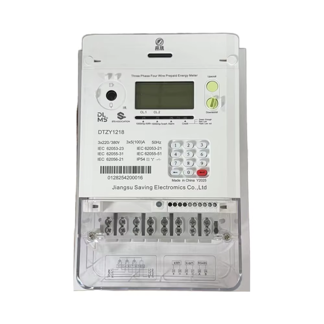 Wireless Three Phase STS Prepayment Electric KWh Meter Keypad LCD Display Prepaid Energy Meter 1.0 Accuracy Class 230V