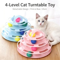 Jouet interactif pour chat à 4 niveaux avec boule roulante, résistant aux morsures, pour l'auto-entretenue et l'élimination de l'ennui, vente en gros directe usine
