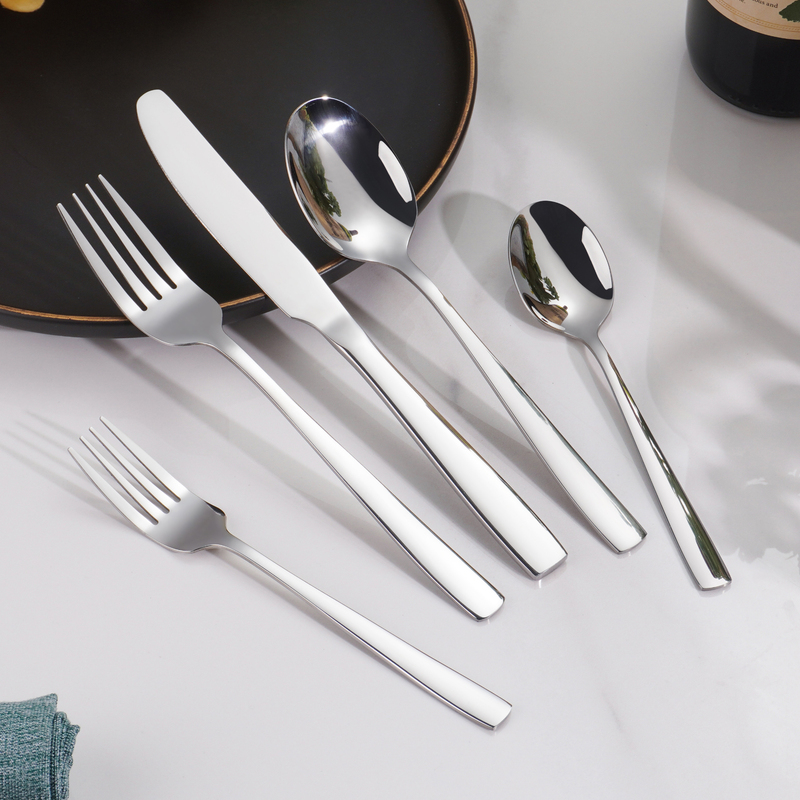 5pcs Luxury Square Handle Flatware Set