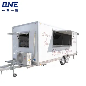 New fashion white food trailer truck cart ice-cream food trailer truck mobile square food trailer with good price
