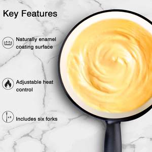 Pot à fondue au chocolat en <span class=keywords><strong>fonte</strong></span> émaillée personnalisé <span class=keywords><strong>caquelon</strong></span> à fondue au fromage ustensiles de cuisine traditionnels suisses ensemble de fondue - Product Image 2