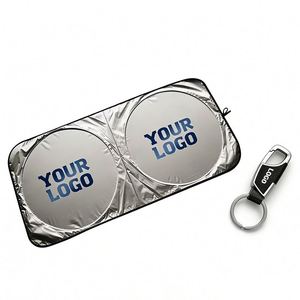Wholesale Custom Print Logo Double Circle Fold Front Windshield <b>Shade</b> for Car Dealer Business Promo Gift Sunshade - Product Image 1