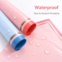 Papier d'emballage pour bouquet de fleurs de qualité supérieure, couleur unie, brillant, élégant, artistique, imperméable, pour fleuriste