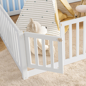 Corralito de Madera Blanco para Bebés con Puerta, Gran Área de Juego Segura para Niños Pequeños, Centro de Actividades Plegable para Guardería y Sala de Juegos - Product Image 4
