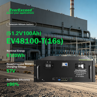 Batterie au lithium fer phosphate 51,2 V 100 Ah pour montage en rack standard 19 pouces, pour abri de télécommunications, centre de données, stockage d'énergie solaire