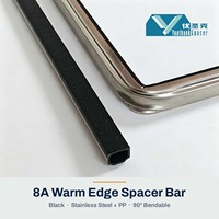 Barre d'espacement thermique noire de 7,5 mm en acier inoxydable PP, anti-condensation pour vitrage isolant (IGU) et mur-rideau