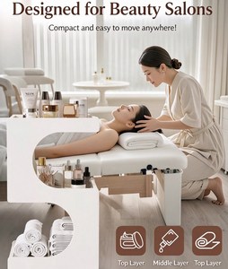 Modern Wood Salon <b>Trolley</b> Rolling Storage Cart <b>Beauty</b> Treatment Organizer for Spa Cosmetics Instruments - Product Image 3