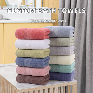 Bán Buôn 100% Cotton <span class=keywords><strong>Dobby</strong></span> Terry Khăn Tắm Biểu Tượng Tùy Chỉnh Nhà Khăn Tắm Bộ Rắn Màu Sắc Chất Lượng Cao Dệt Khuyến Mại - Product Image 2