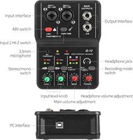 Table de mixage audio professionnelle 2 canaux pour karaoké à domicile et studio d'enregistrement avec fonction d'annulation du bruit