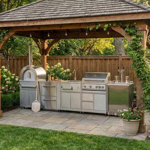 Private OEM SS304 Stainless Steel Outdoor Kitchen Corrosion Preventive High Quality Backyard Outdoor Kitchen with <strong>BBQ</strong> Grill - Product Image 2