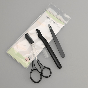 Kit de cuidado de cejas 3 en 1 con tijeras, peine, rasuradora, pinzas, recortador de vello facial portátil para mujeres, uso diario - Product Image 5