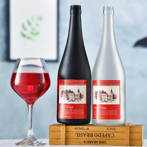 Botella de Vidrio de <span class=keywords><strong>Boca</strong></span> Ancha de 750 ml para Licores, Color Verde Oscuro, a Prueba de Luz, para Vino de Uva Casero, Botella Dispensadora de Vino de Frutas - Product Image 1