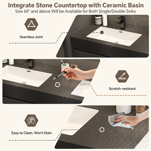 <span class=keywords><strong>Mobile</strong></span> <span class=keywords><strong>Bagno</strong></span> Sospeso con Doppio Lavabo, <span class=keywords><strong>Specchio</strong></span> Smart con Illuminazione LED <span class=keywords><strong>e</strong></span> Funzione Antiappannamento, Armadietto <span class=keywords><strong>Bagno</strong></span> con Spazio Contenitivo - Product Image 4