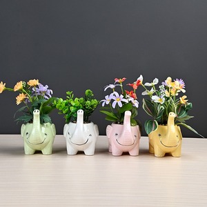 Vaso de Cerâmica com Design de Elefante MSH, Bonito Vaso para Plantas Internas para Decoração de Jardim de Infância - Product Image 2