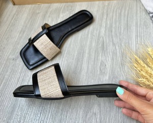 Summer Flat Square Women's Designer <b>Slippers</b> Beach Outdoor Ladies Sandals Color Matching Soft Rubber Luxury <b>Slippers</b> for Women - Product Image 6