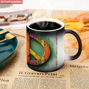 Outdoor Forest <b>Camping</b> Drinking Mug Frosted Black 11oz Ceramic Heat Sensitive Magic Cup - Product Image 5