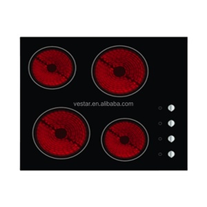 Vestar estufa de vidrio templado negro mejor llama cuatro quemadores incorporados en vitrocerámica - Product Image 4