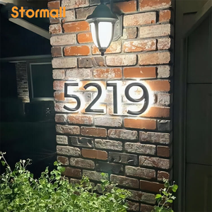 Hiện đại 3D Backlit thép không gỉ quảng cáo LED ánh sáng nhà số với sáng số và chữ cái - Product Image 5