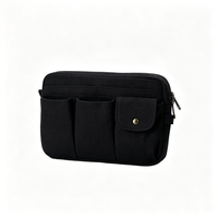 Pochette de beauté extra volumineuse avec fermeture éclair et compartiments séparés, surface douce, sac de rangement élégant et durable pour la salle de sport et la plage