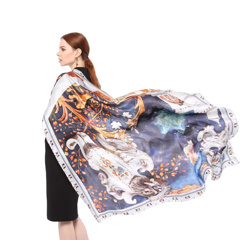 Nouvel arrivage foulard en soie multi-fonction 140x140cm, femme de haute qualité, bon marché, vente directe chinoise