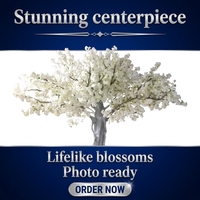 Arbre artificiel en fleurs de cerisier en fibre de verre, hauteur 300 cm, résistant à l'eau, feuilles au toucher naturel, décoration intérieure pour mariage