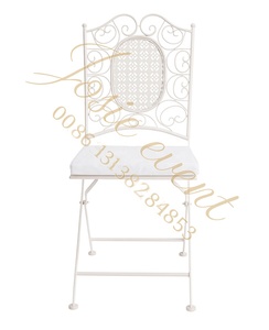 Silla Plegable de Jardín de <span class=keywords><strong>Metal</strong></span> Blanco Vintage, Suministro Directo de Fábrica - Product Image 6