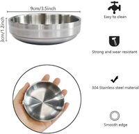 Petits bols en acier inoxydable 304, plats à sauce pour assaisonnement alimentaire, anti-chute, bord lisse, facile à nettoyer, bol de service en métal, réchaud