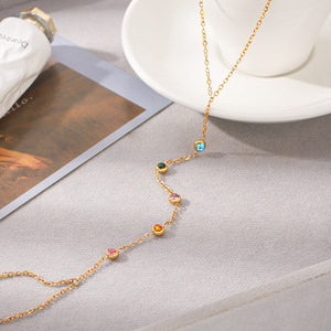 Bracelet de doigt en acier inoxydable plaqué or 18 carats, zircon scintillant, ne se décolore pas, chaîne de main en acier inoxydable, bijoux pour femmes - Product Image 4