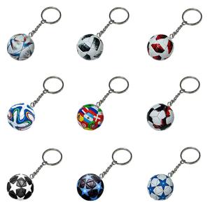 Mini 3D PVC ve kauçuk futbol topu kulübü anahtarlık fabrika toptan spor futbol topu plastik anahtar halkalı anahtarlık PU deri anahtarlık - Product Image 3