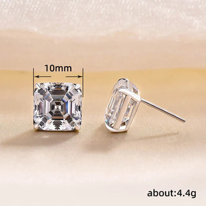 Eleganti orecchini quadrati da donna, stile classico principessa, gioielli per tutti i giorni - Product Image 3