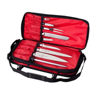 Étui à couteaux de chef professionnel à fermeture éclair unique 17 poches en polyester durable avec logo personnalisé pour les voyages et l'extérieur