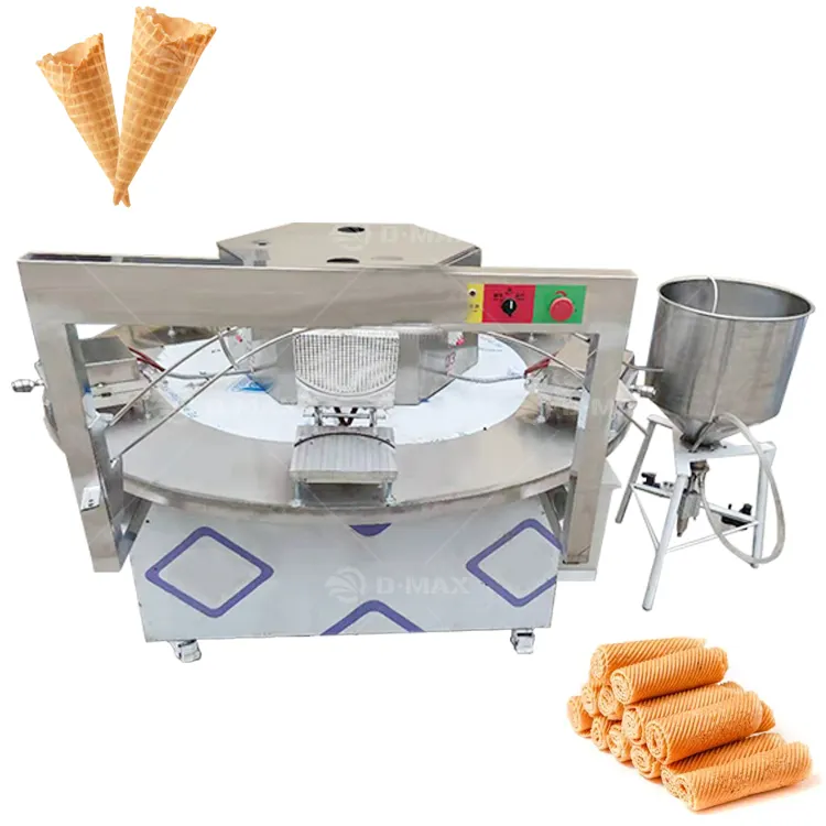 高品質の卵ロール製造機自動クリスピーワッフルロールスナック製造機Barquillos製造調理機