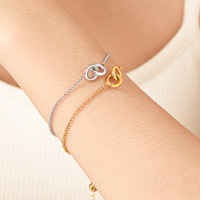 Bracelet à double boucle européenne et américaine, en acier inoxydable, simple pour tous les jours, nouveau bijou polyvalent à la mode pour femmes