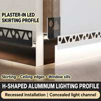 Plinthe LED encastrée en alliage d'aluminium pour éclairage mural dissimulé – Plinthe lumineuse encastrée pour sol et mur