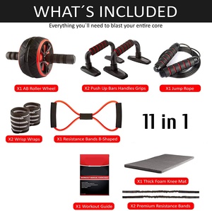 Set de Rodillo para Abdominales 11 en 1, Entrenamiento Muscular, Rodillo para Abdominales de EVA y Acero, para Uso en Casa y Yoga, MF58 - Product Image 5
