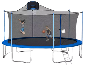 Hot <strong>Sale</strong> Outdoor Alloy Steel <strong>10ft</strong> Kids <strong>Trampoline</strong> with Safety Enclosure Net Christmas Gift for Boys and Girls-E-Commerce - Product Image 1