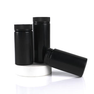 Bouteille en plastique HDPE noire de 100 ml, 150 ml, 200 ml, contenant de pilules, pot à vitamines avec bouchon à déchirer, logo de couleur personnalisé - Product Image 6