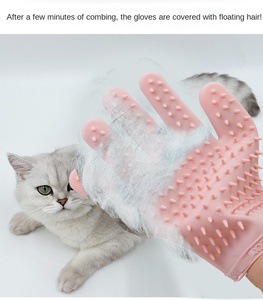 قفازات إزالة شعر الحيوانات الأليفة بسيطة وصديقة للأطعمة شعيرات سيليكون سهلة للتدليك لتنظيف جمال القطط والكلاب - Product Image 3