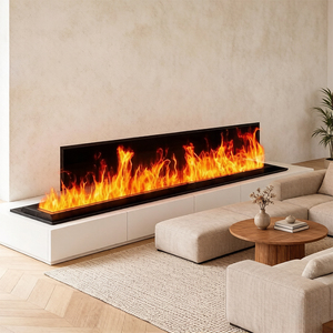 <span class=keywords><strong>Cheminée</strong></span> électrique 3D encastrée de 300 cm, flamme à 64 couleurs RVB, humidificateur à remplissage automatique de taille personnalisée, décoration murale intérieure pour villa - Product Image 4