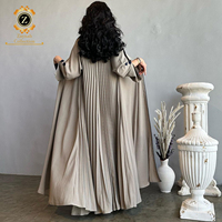 Zaynab Open Kimono Hoodie Magnifiquement Agrémentée Ramadan Abaya pour Femme Arabie Saoudite Style Respirant Robe Musulmane