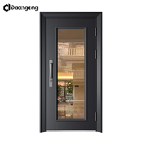 Porte en acier de sécurité avec panneaux latéraux vitrés et cadre à profil étroit pour un design d'entrée contemporain