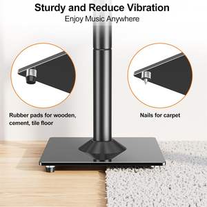 El altavoz de piso ajustable en altura sostiene la estantería y el altavoz satelital Soportes de altavoz grandes con gestión de cables Paquete de pedido por correo - Product Image 5