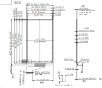 Écran E-Ink à rafraîchissement rapide de 3,97 pouces avec résolution 480*800, connecteur d'interface SPI, dimensions de montage 56,24x92,4x0,065 mm