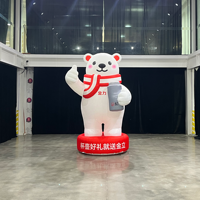 Mascotte gonflable d'ours polaire de dessin animé avec pouce levé, ours blanc gonflable, modèle d'animal de dessin animé gonflable personnalisé pour la publicité