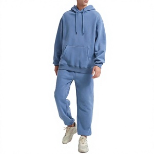 Conjunto de Sudadera con Capucha y Pantalones Deportivos Extra Grandes para Hombre, Color Verde Salvia, Estilo Casual, Traje Deportivo de 2 Piezas - Product Image 6