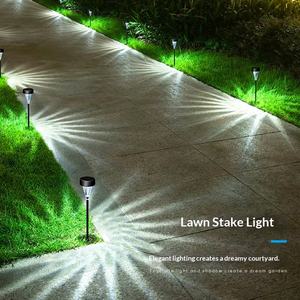 Lampes de pelouse solaires 220V IP65 en plastique en forme de larme blanches, éclairage continu de 6 à 12 heures, certifiées CE UE pour les villas - Product Image 1