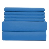 Ensemble de couvre-lit de luxe 100% polyester 90gsm, ensemble de literie brossée, ensemble de draps colorés pour lit king queen, 4/6 pièces