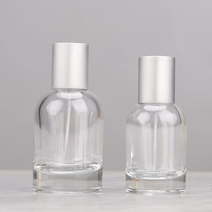 Minimalist Round Clear Glass <b>Perfume</b> <b>Bottle</b> <b>30ml</b> 50ml 100ml Smooth Matte Silver Cap Refillable Leak Proof Portable - Product Image 5