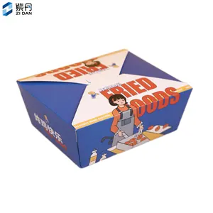 Chicken Burger Box Packaging Fries Paper Disposable Take Away Fried Chicken Packaging Boxes