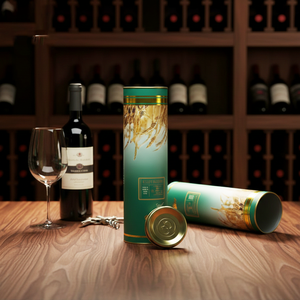 Tubo de Embalaje para Botellas de Vino y Whisky <span class=keywords><strong>con</strong></span> Logotipo Personalizado, <span class=keywords><strong>Tapa</strong></span> Metálica, Estampado en Lámina Dorada, Contenedor de Cartón - Product Image 3